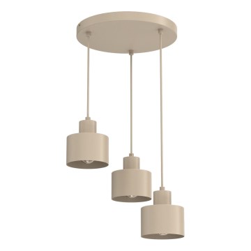 Hanglamp aan snoer PARKLA 3xE27/15W/230V beige