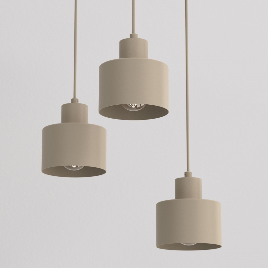 Hanglamp aan snoer PARKLA 3xE27/15W/230V beige