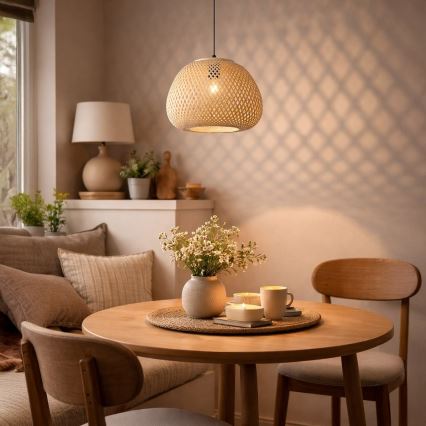 Hanglamp aan snoer PETRA 1xE27/15W/230V bamboe
