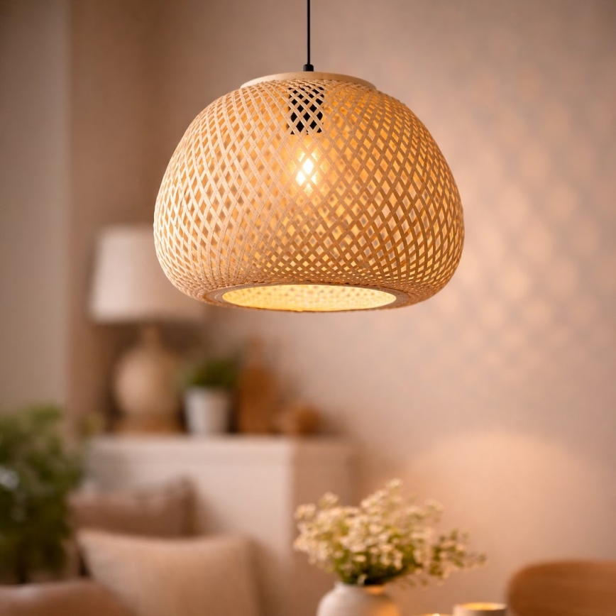 Hanglamp aan snoer PETRA 1xE27/15W/230V bamboe
