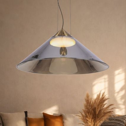 Hanglamp aan snoer PRESTO 1xGX53/10W/230V Ø 50 cm goud/rookgrijs