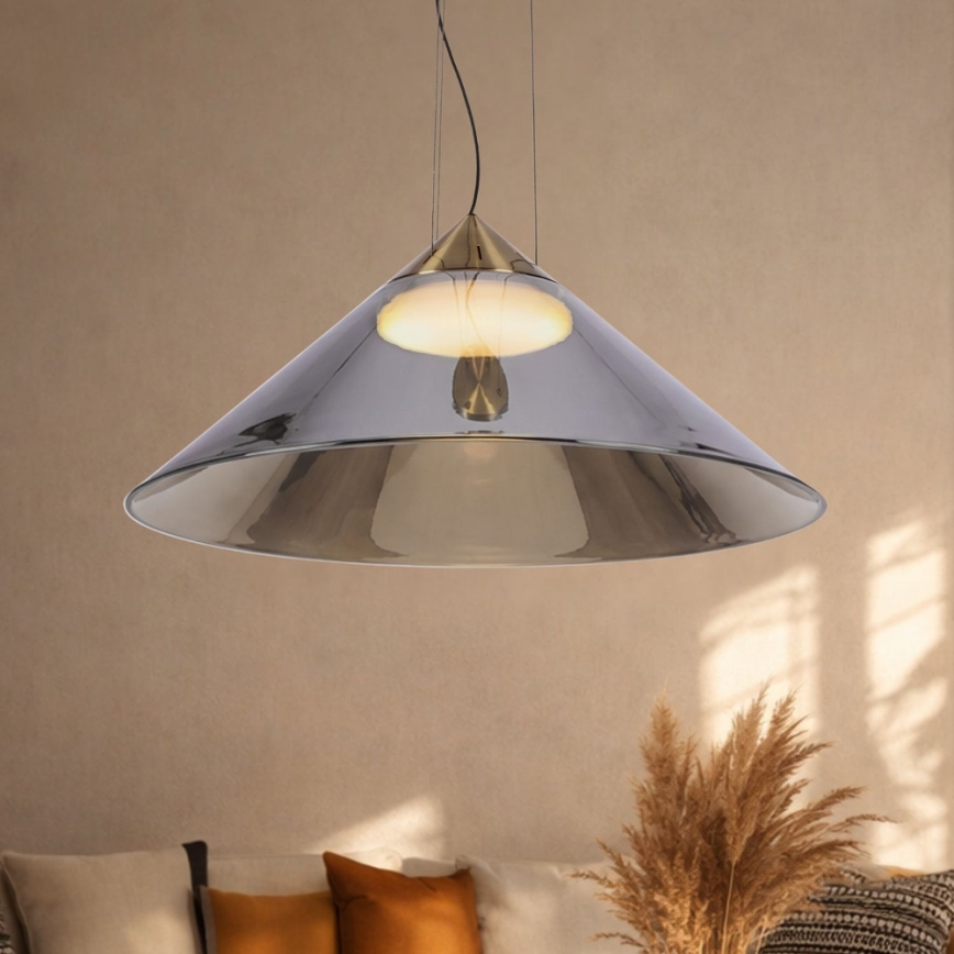 Hanglamp aan snoer PRESTO 1xGX53/10W/230V Ø 50 cm goud/rookgrijs