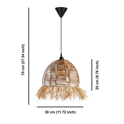 Hanglamp aan snoer RUYO 1xE27/40W/230V bruin