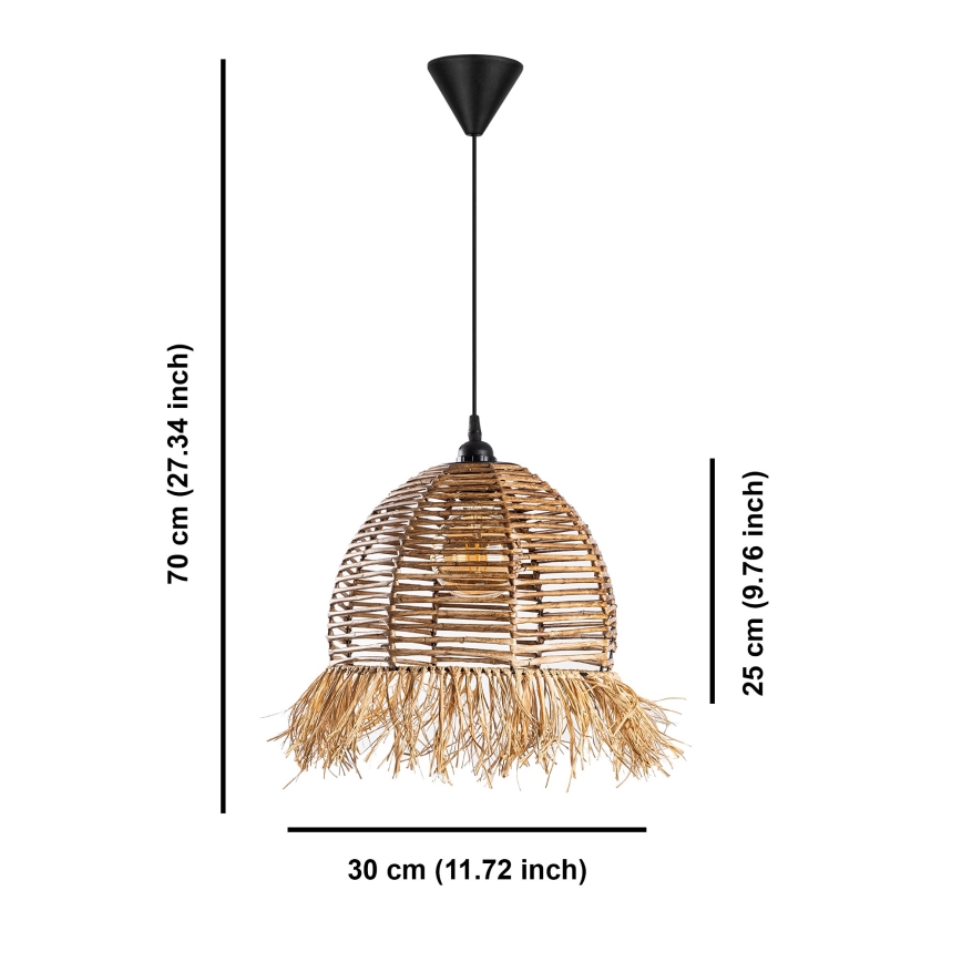 Hanglamp aan snoer RUYO 1xE27/40W/230V bruin