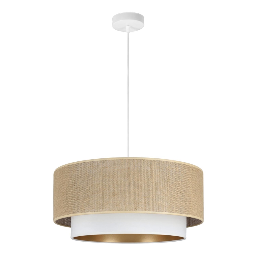 Hanglamp aan snoer SARTA 1xE27/60W/230V wit/jute