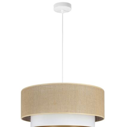 Hanglamp aan snoer SARTA 1xE27/60W/230V wit/jute