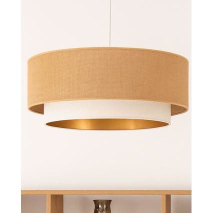Hanglamp aan snoer SARTA 1xE27/60W/230V Ø 45 cm wit/jute