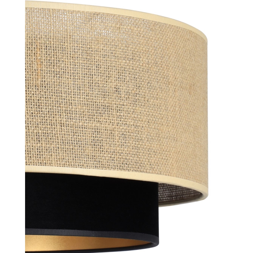 Hanglamp aan snoer SARTA 1xE27/60W/230V Ø 45 cm zwart/jute