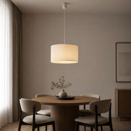 Hanglamp aan snoer SIRJA PLISADO 1xE27/15W/230V Ø 35 cm crème