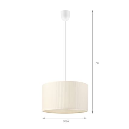 Hanglamp aan snoer SIRJA PLISADO 1xE27/15W/230V Ø 35 cm crème