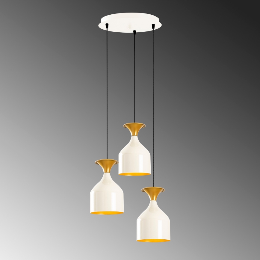 Hanglamp aan snoer SIVANI 3xE27/40W/230V wit/koper