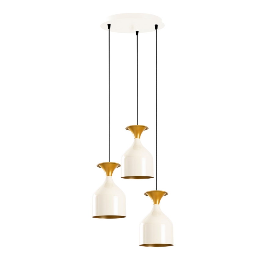 Hanglamp aan snoer SIVANI 3xE27/40W/230V wit/koper