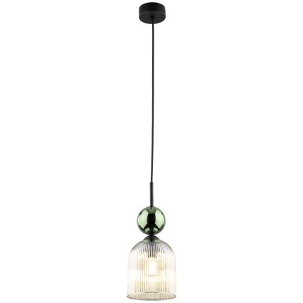 Hanglamp aan snoer SOPHIA 1xE14/10W/230V zwart/groen/rookbeige