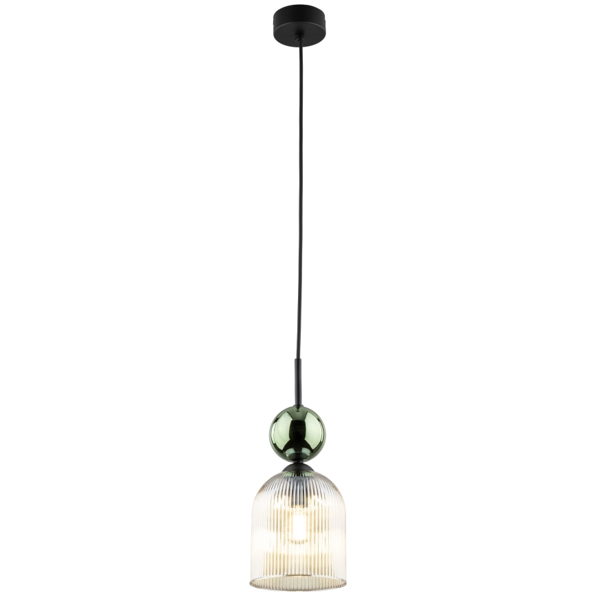 Hanglamp aan snoer SOPHIA 1xE14/10W/230V zwart/groen/rookbeige