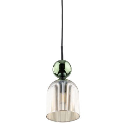 Hanglamp aan snoer SOPHIA 1xE14/10W/230V zwart/groen/rookbeige