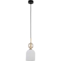 Hanglamp aan snoer SOPHIA 1xE14/10W/230V zwart/rookkleurig beige/wit