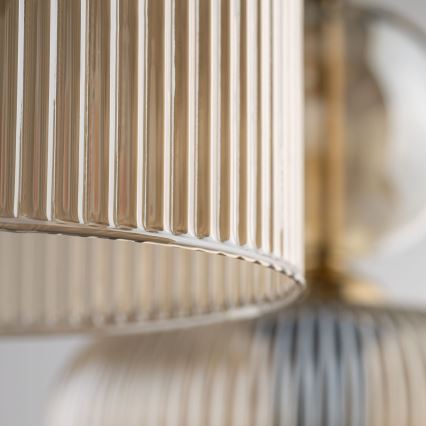 Hanglamp aan snoer SOPHIA 3xE14/10W/230V zwart/rookbeige