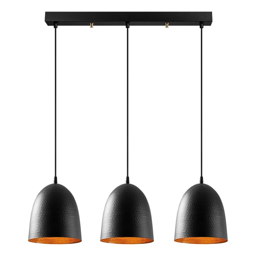 Hanglamp aan snoer TATTOO 3xE27/40W/230V zwart