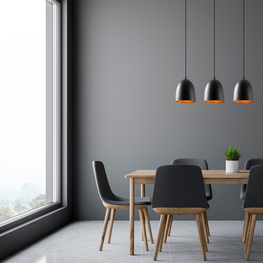 Hanglamp aan snoer TATTOO 3xE27/40W/230V zwart