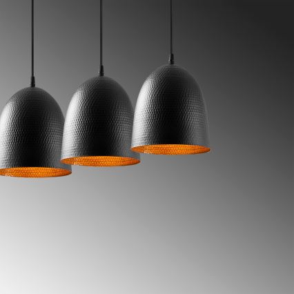 Hanglamp aan snoer TATTOO 3xE27/40W/230V zwart