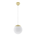 Hanglamp aan snoer TOYA 1xE27/60W/230V Ø 20 cm wit/goud