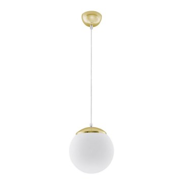 Hanglamp aan snoer TOYA 1xE27/60W/230V Ø 20 cm wit/goud