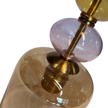 Hanglamp aan snoer TROPEA 1xE27/15W/230V zwart/rookkleurig beige/roze