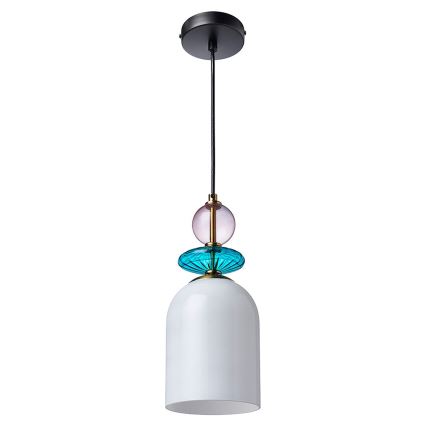 Hanglamp aan snoer TROPEA 1xE27/15W/230V zwart/rookpaars/blauw/wit