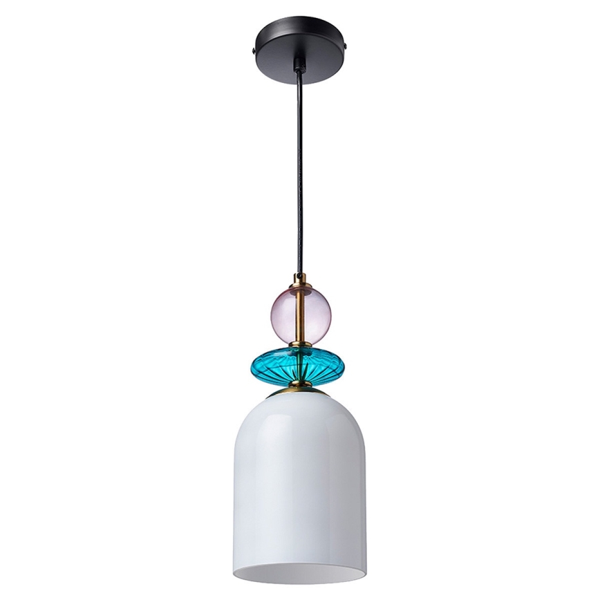 Hanglamp aan snoer TROPEA 1xE27/15W/230V zwart/rookpaars/blauw/wit