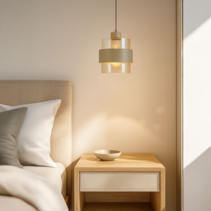 Hanglamp aan snoer VALENTINO 1xE27/15W/230V beige/helder