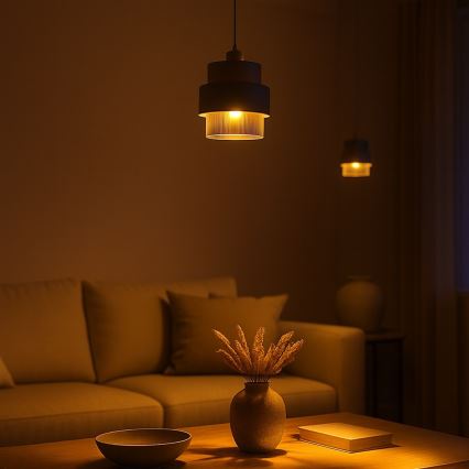 Hanglamp aan snoer VALENTINO 1xE27/15W/230V beige/helder