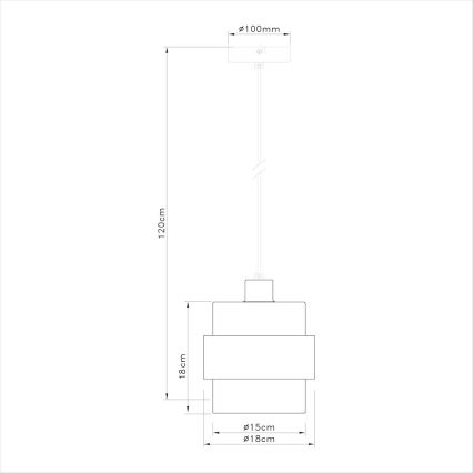 Hanglamp aan snoer VALENTINO 1xE27/15W/230V beige/helder