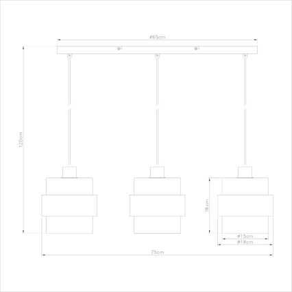 Hanglamp aan snoer VALENTINO 3xE27/15W/230V beige/helder