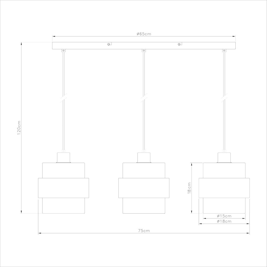 Hanglamp aan snoer VALENTINO 3xE27/15W/230V beige/helder