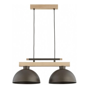 Hanglamp aan snoer VERTA 2xE27/15W/230V bruin/beige