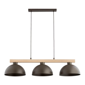 Hanglamp aan snoer VERTA 3xE27/15W/230V bruin/beige