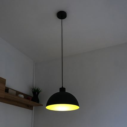 Hanglamp aan snoer VESPER 1xE27/15W/230 Ø 18 cm zwart/goud