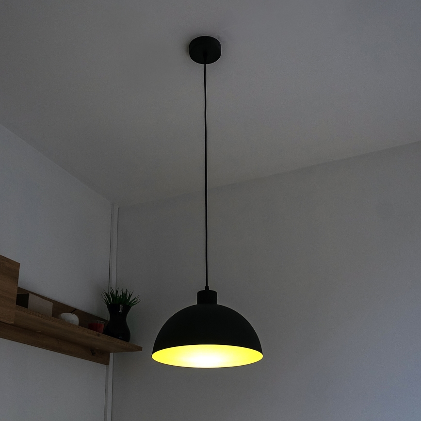 Hanglamp aan snoer VESPER 1xE27/15W/230 Ø 18 cm zwart/goud