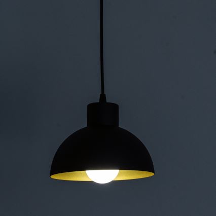 Hanglamp aan snoer VESPER 1xE27/15W/230 Ø 18 cm zwart/goud
