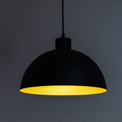 Hanglamp aan snoer VESPER 1xE27/15W/230 Ø 18 cm zwart/goud