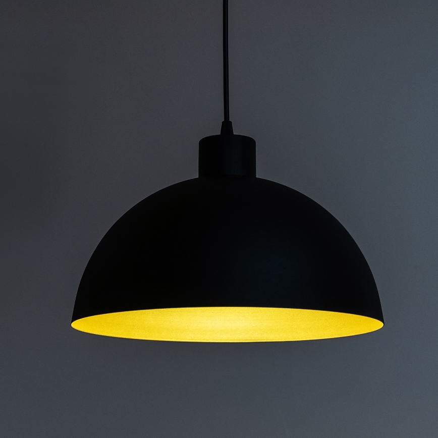 Hanglamp aan snoer VESPER 1xE27/15W/230 Ø 18 cm zwart/goud