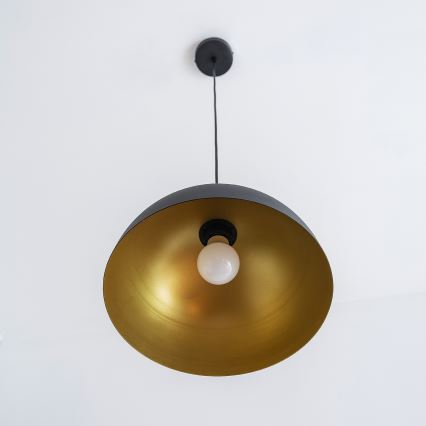Hanglamp aan snoer VESPER 1xE27/15W/230 Ø 30 cm zwart/goud