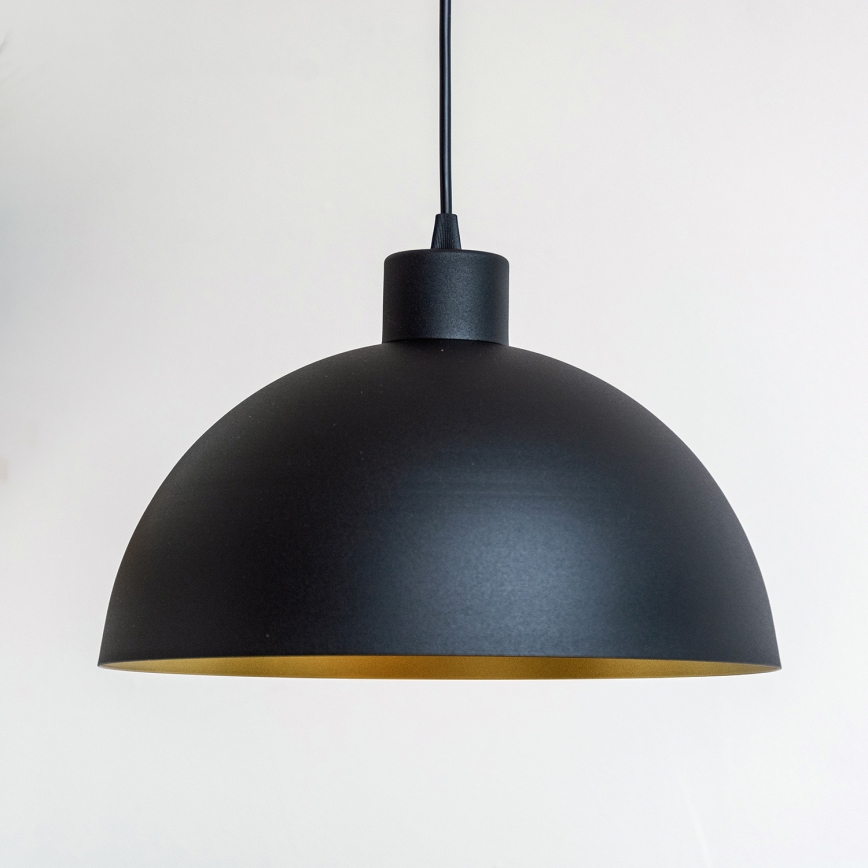 Hanglamp aan snoer VESPER 1xE27/15W/230 Ø 30 cm zwart/goud
