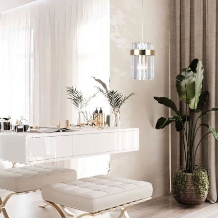 Hanglamp aan snoer VETRO 1xE14/10W/230V goudkleurig