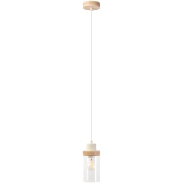 Hanglamp aan snoer WOODNEST 1xE27/15W/230V grenen/crème