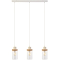 Hanglamp aan snoer WOODNEST 3xE27/15W/230V grenen/crème