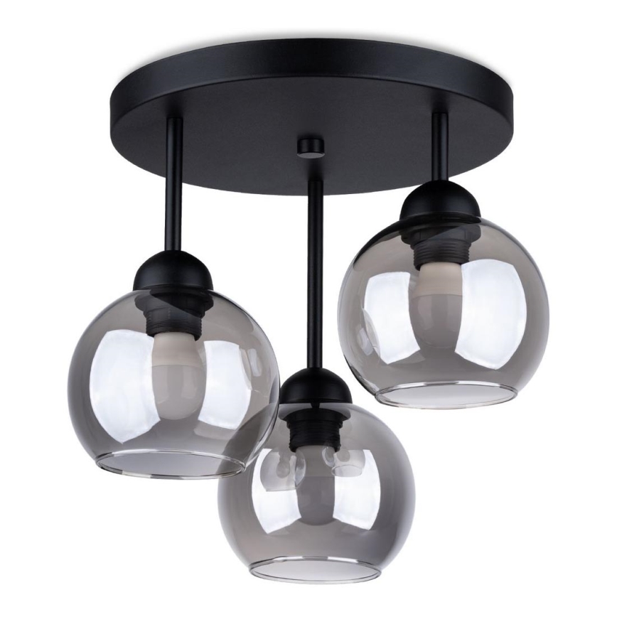 Hanglamp aan staaf ALINO 3xE27/60W/230V zwart
