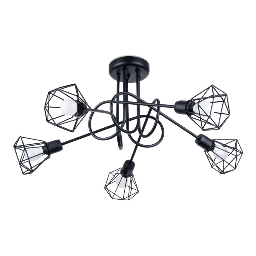 Hanglamp aan staaf ARTEMIS 5xE14/40W/230V zwart