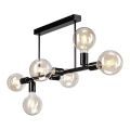 Hanglamp aan staaf ASTRID 6xE27/60W/230V zwart