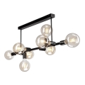Hanglamp aan stang ASTRID 8xE27/60W/230V zwart